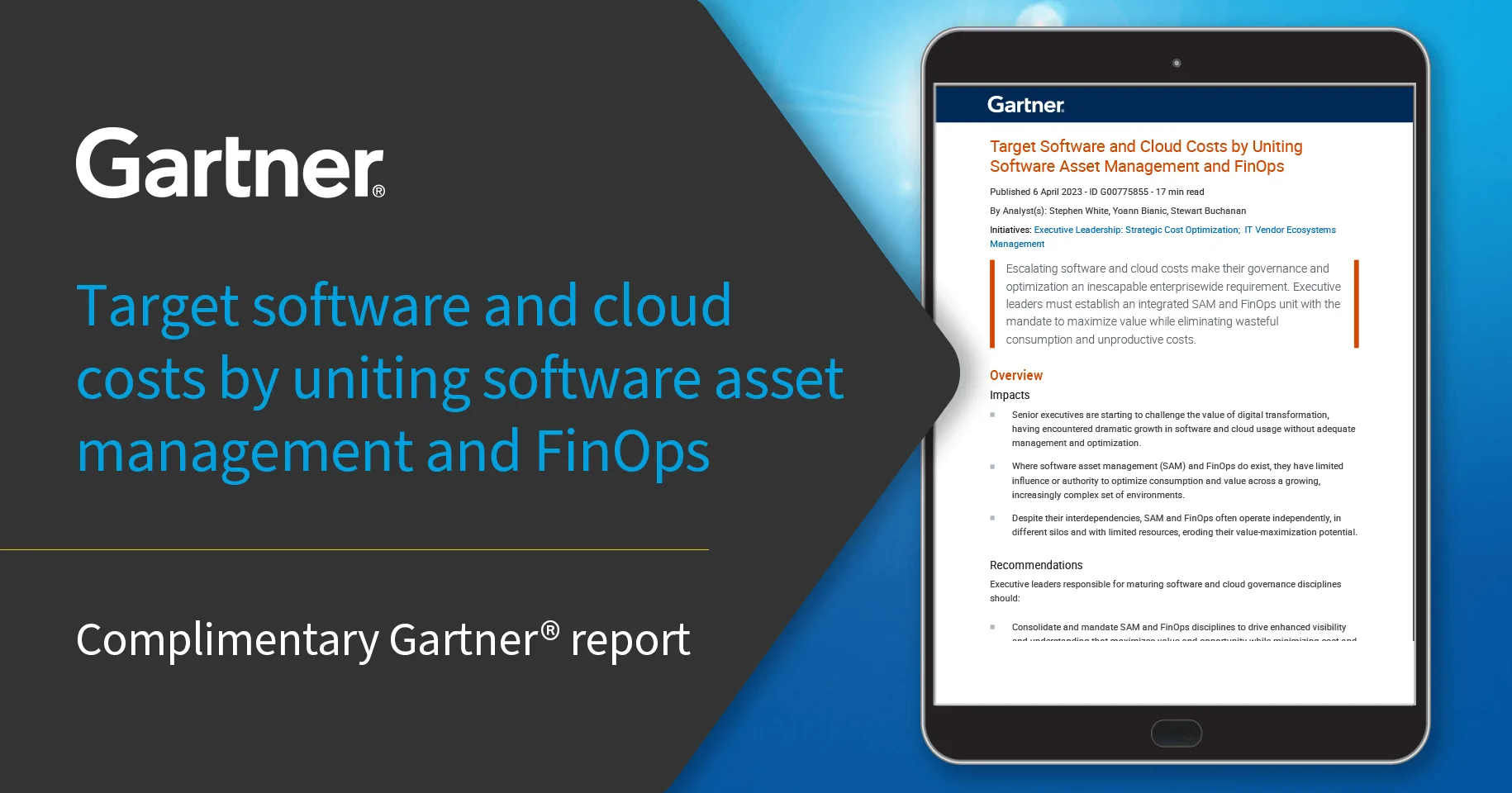 Gartner Insights: Uniting SAM and FinOps to target cloud costs